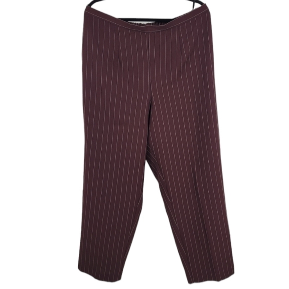 Vintage Pride & Joy Pin Striped Wide Straight Leg Trousers Sz20w Womens Brown - Picture 1 of 8